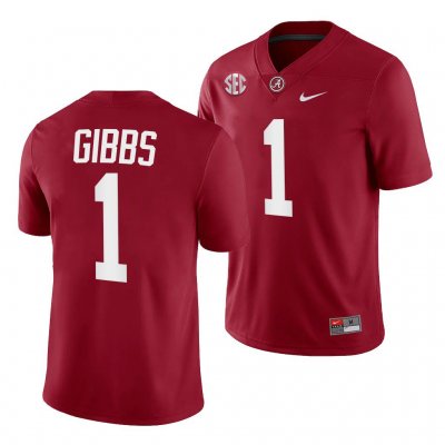 Men's Alabama Crimson Tide #1 Jahmyr Gibbs Crimson 2021-22 NCAA College Football Jersey 2403QWYF1